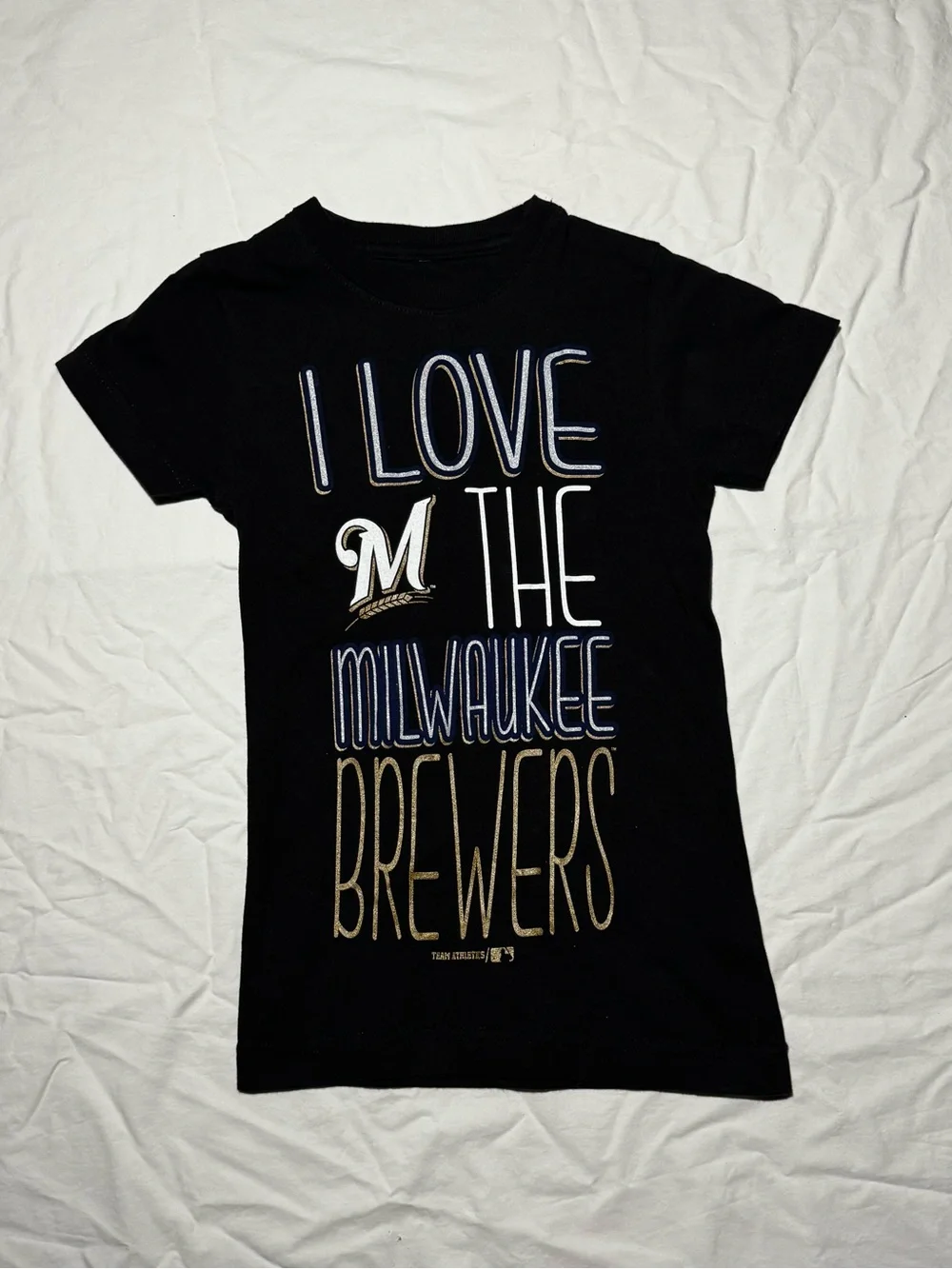 “I Love The Milwaukee Brewer” Black Graphic Tee Girls Size Small